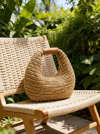 Round Crochet Woven Straw Bag