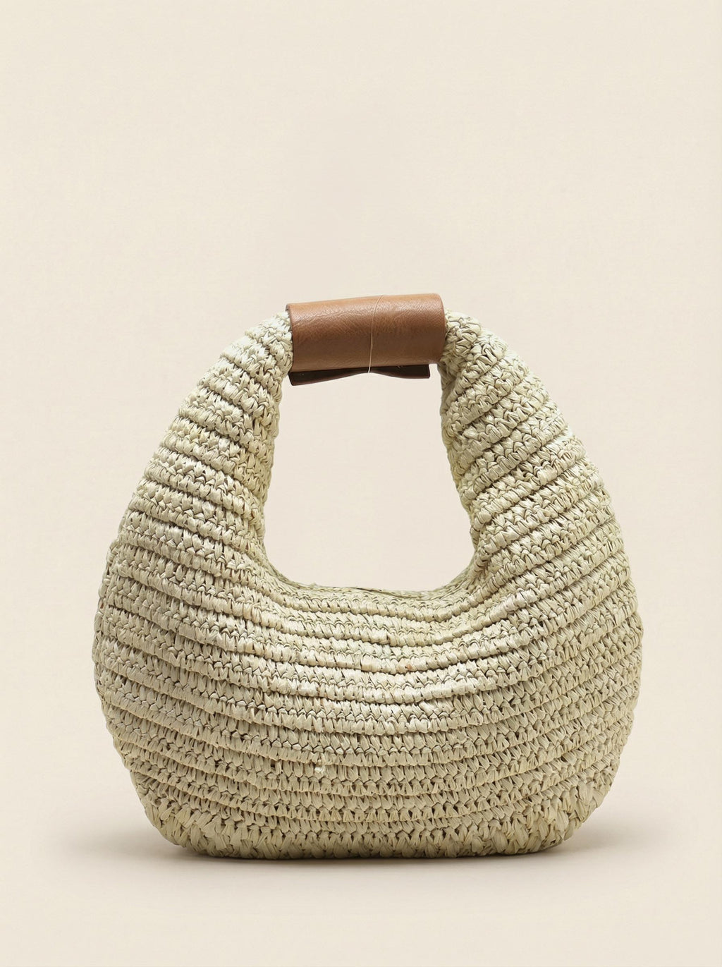 Round Crochet Woven Straw Bag