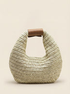 Round Crochet Woven Straw Bag