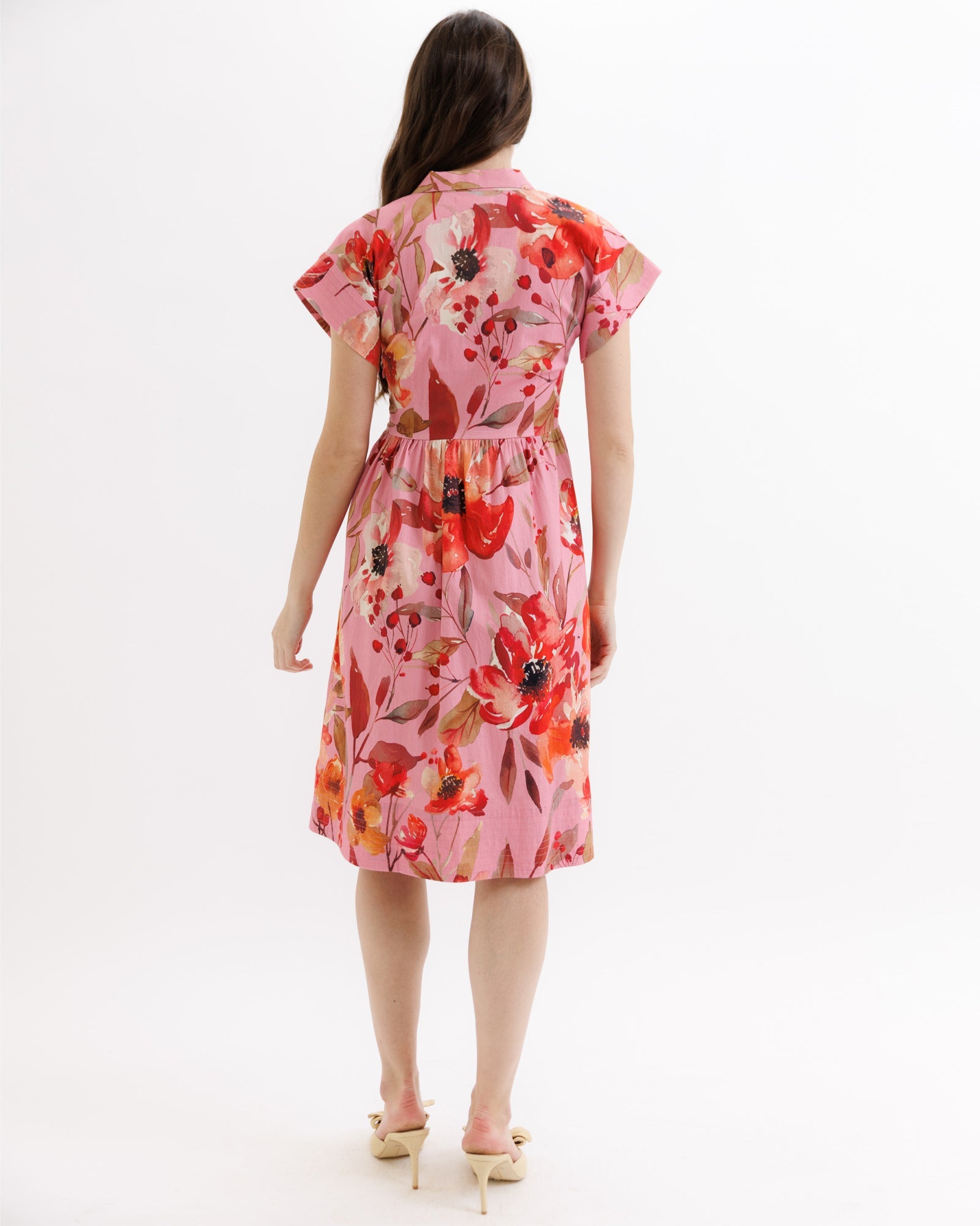 Notched Collar A-Line Dress