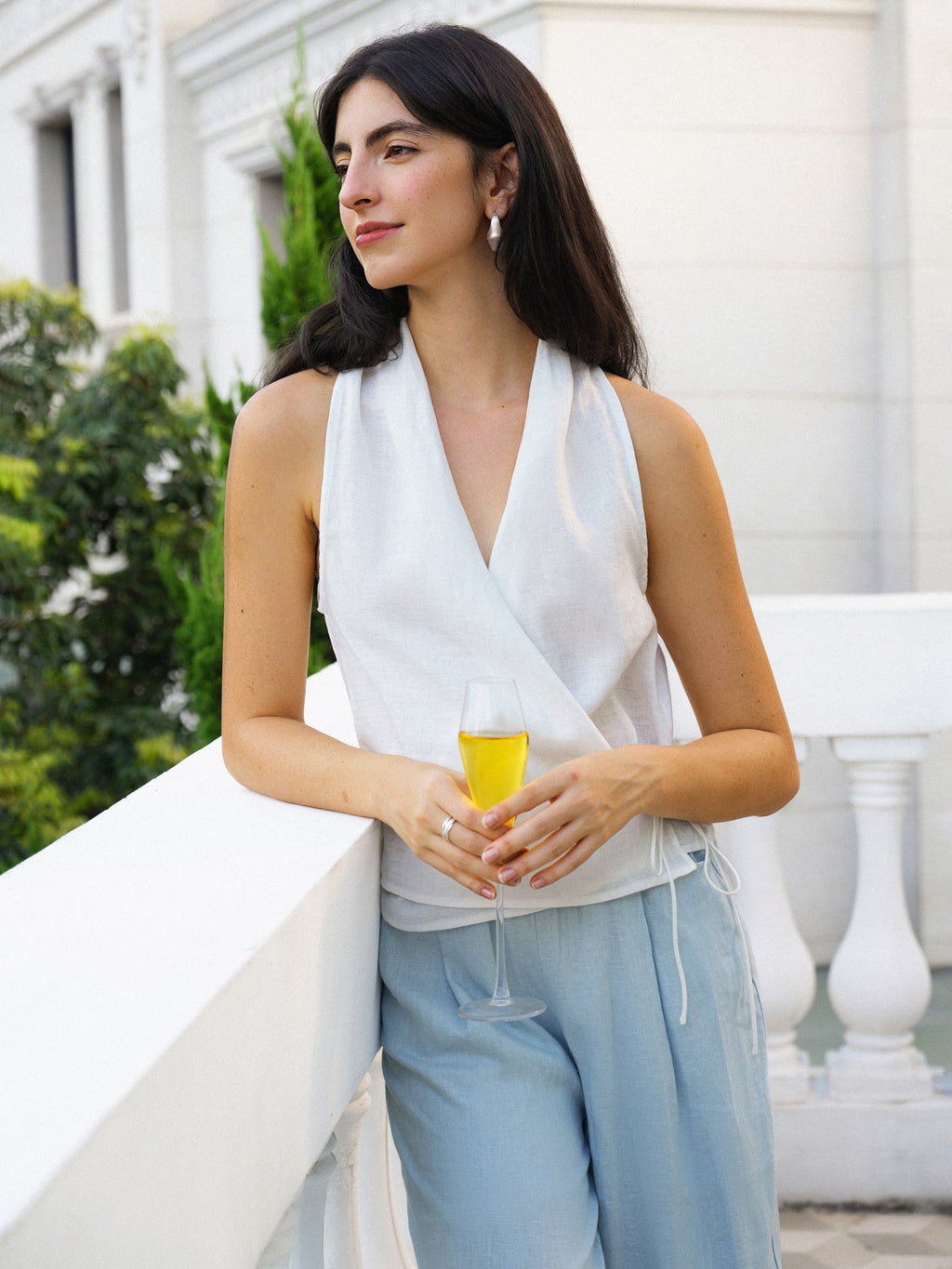 The Linen Halter Top