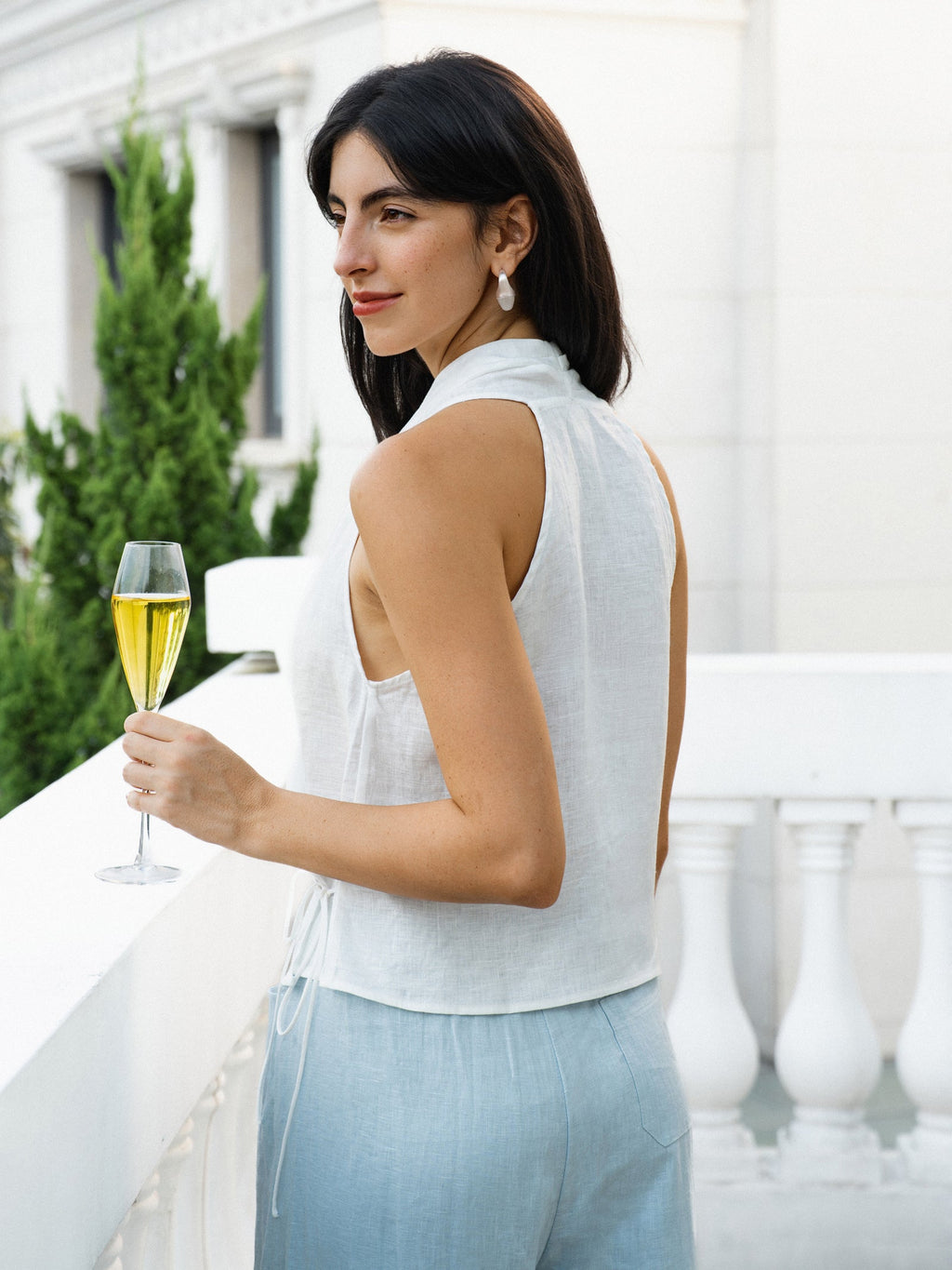 The Linen Halter Top