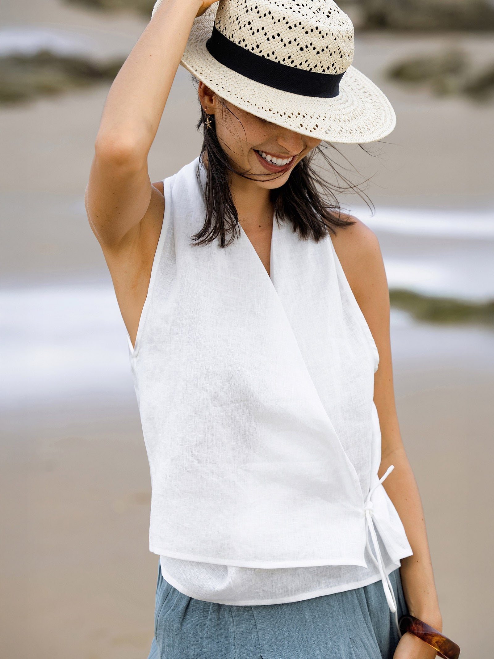 The Linen Halter Top