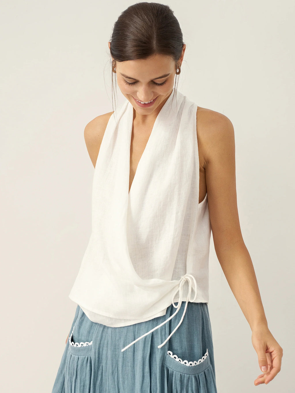 The Linen Halter Top