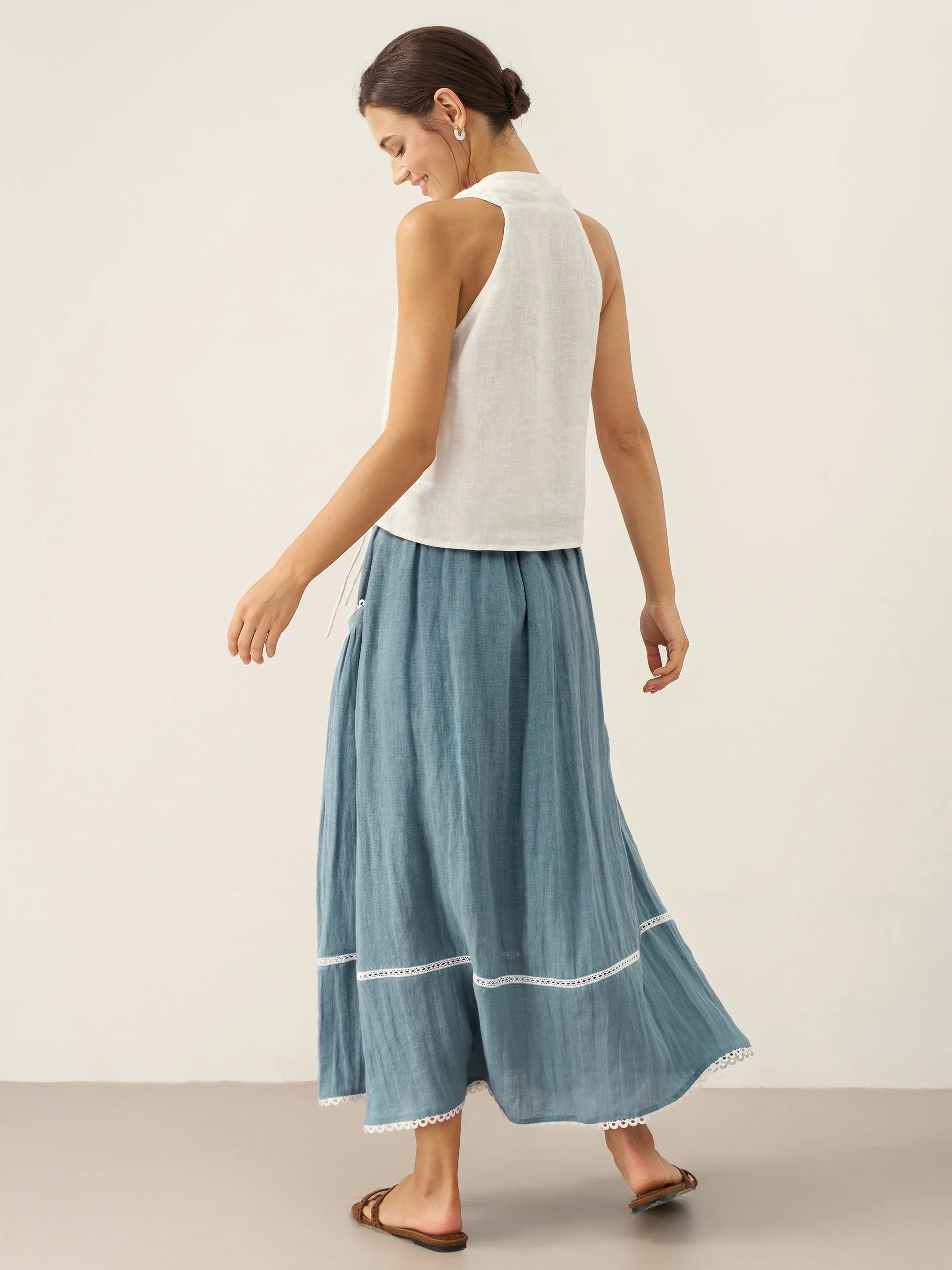 The Linen Halter Top