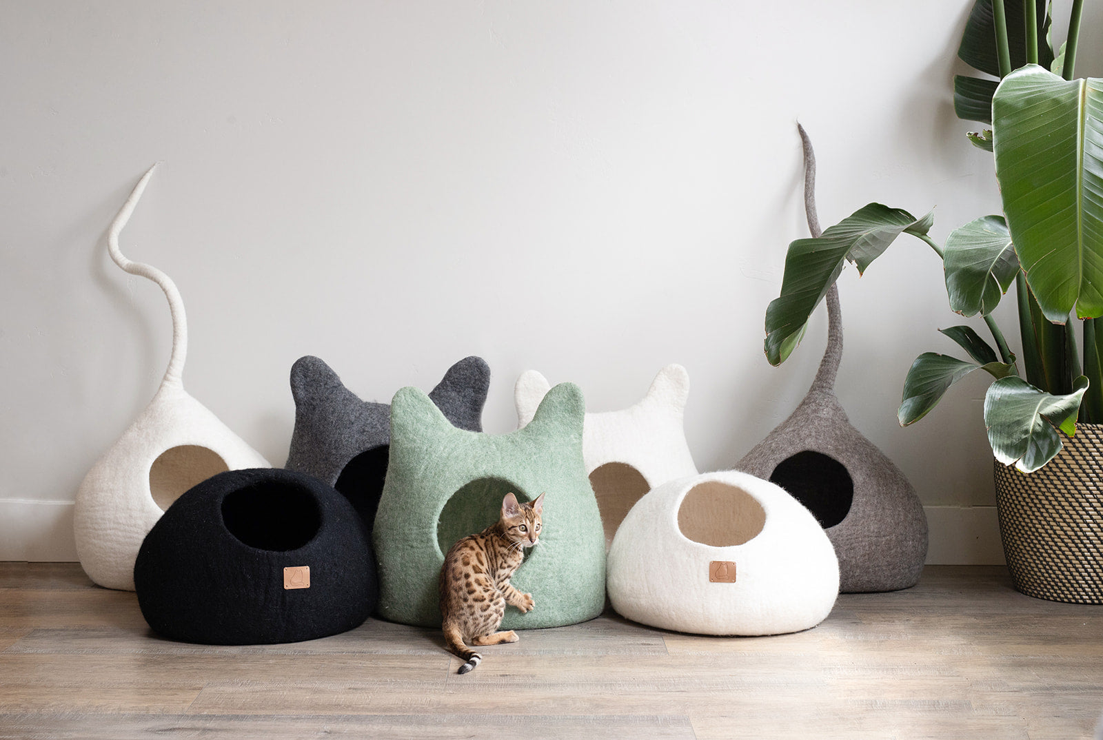 Felted Wool Cat Cave Bed