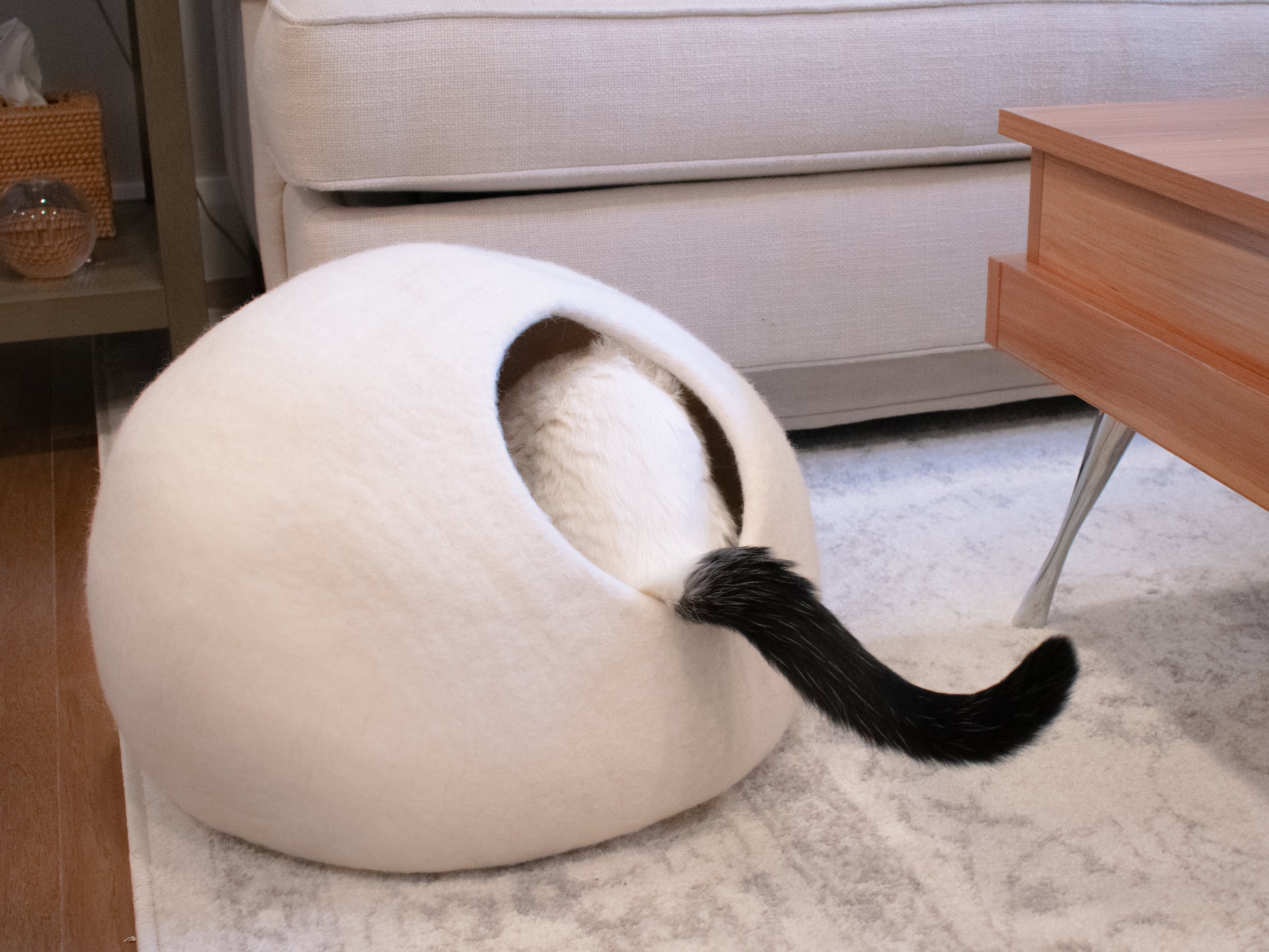 Felted Wool Cat Cave Bed