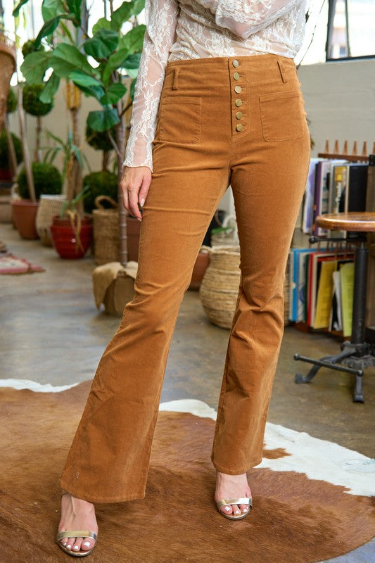 High-Waist Corduroy Flare Pants