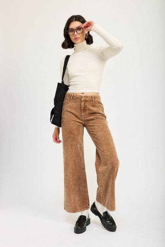 Retro Sepia Corduroy Pants