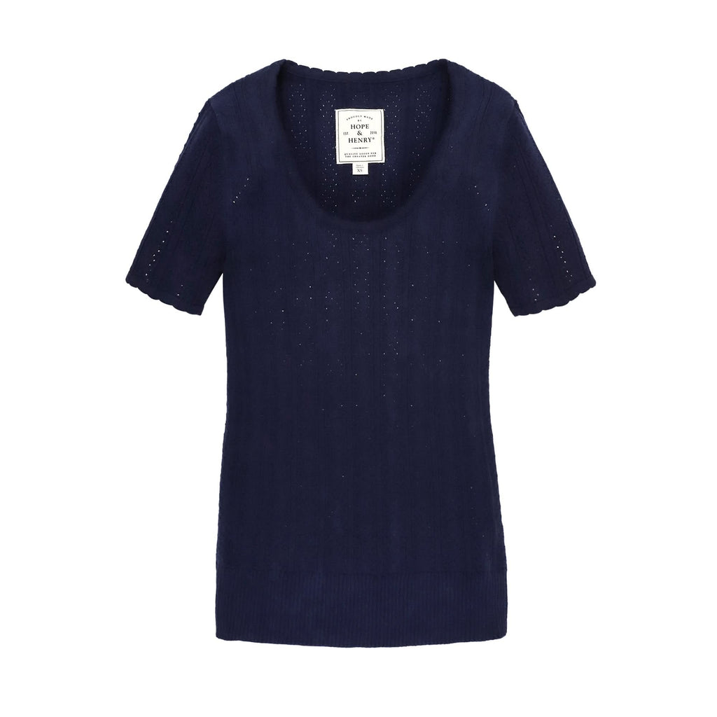 Pointelle Organic Cotton Sweater Top