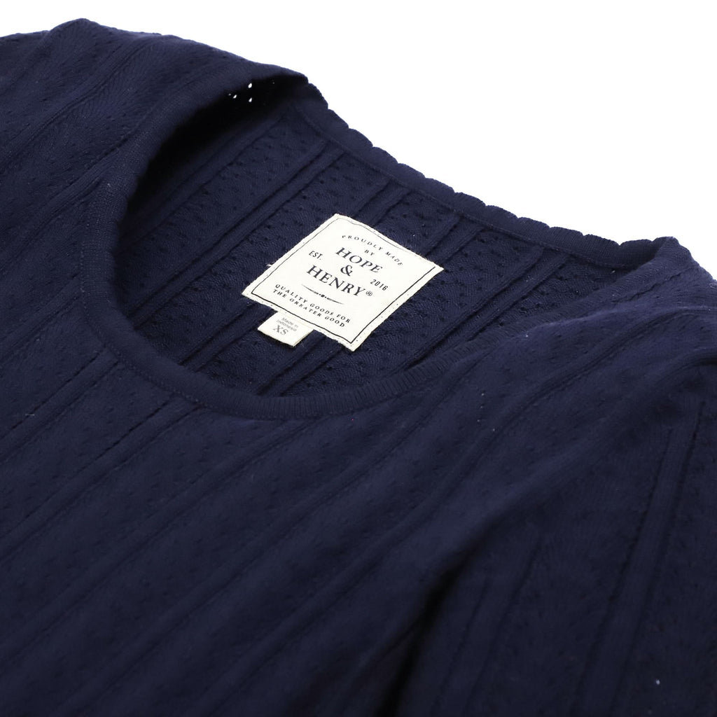 Pointelle Organic Cotton Sweater Top