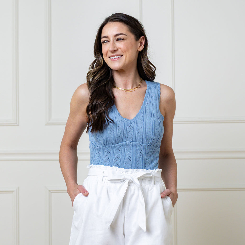 Organic Pointelle Sweater Tank
