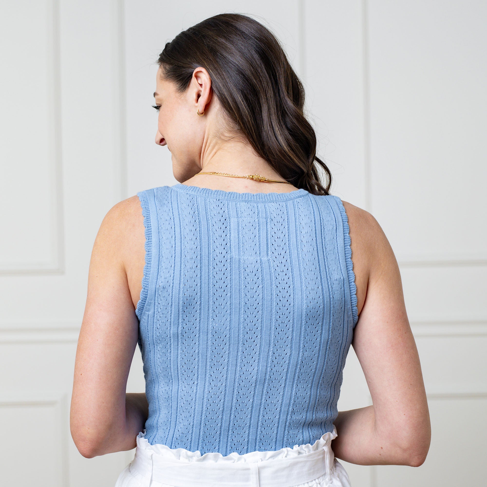 Organic Pointelle Sweater Tank