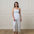 The Organic Smocked Button Front Jumpsuit