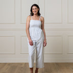The Organic Smocked Button Front Jumpsuit