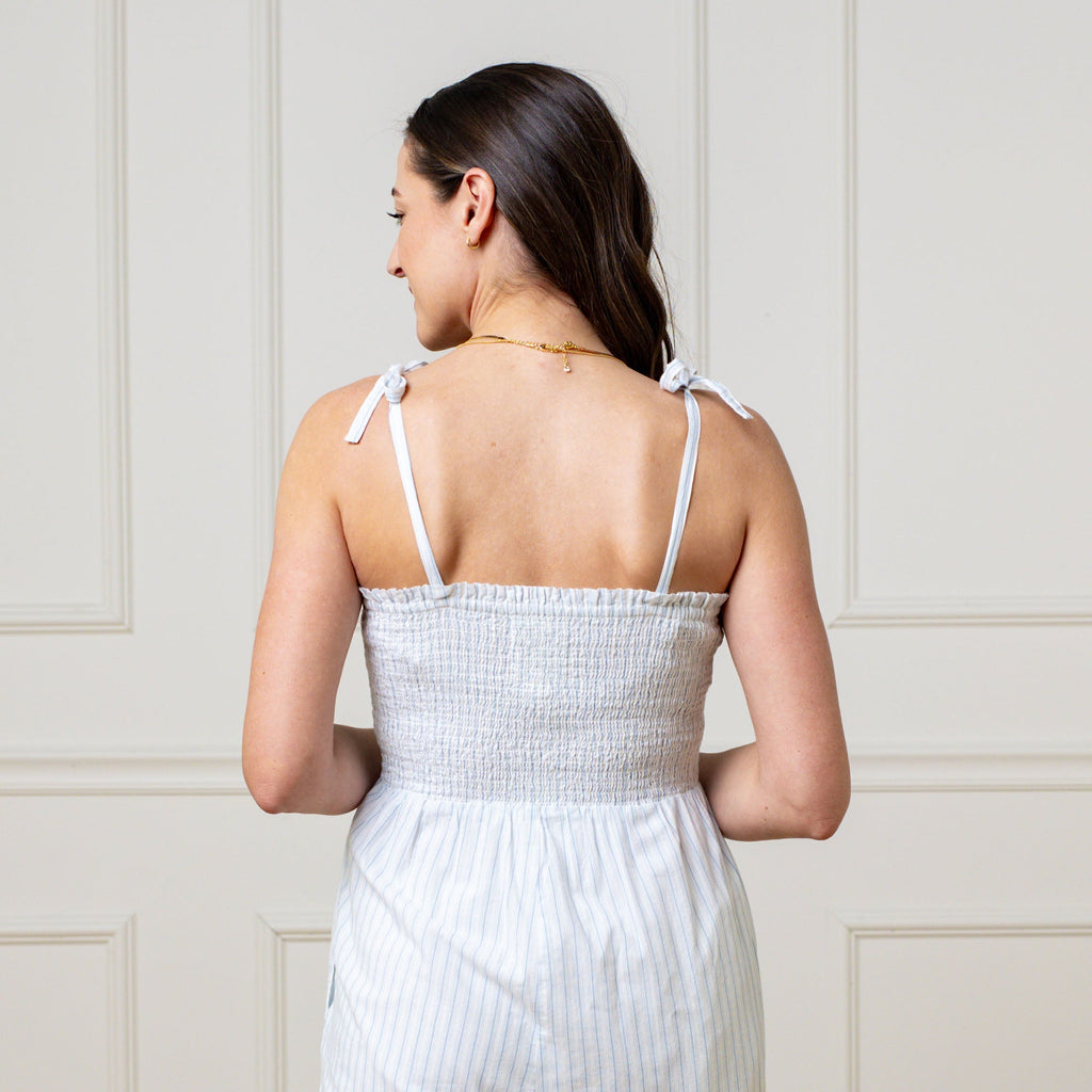 The Organic Smocked Button Front Jumpsuit