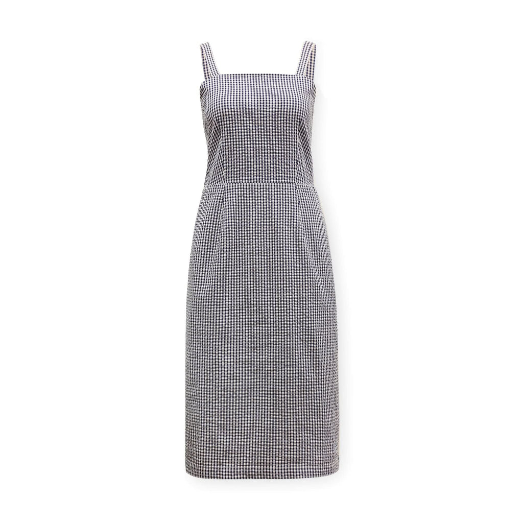Organic Cotton Seersucker Midi Sheath Dress