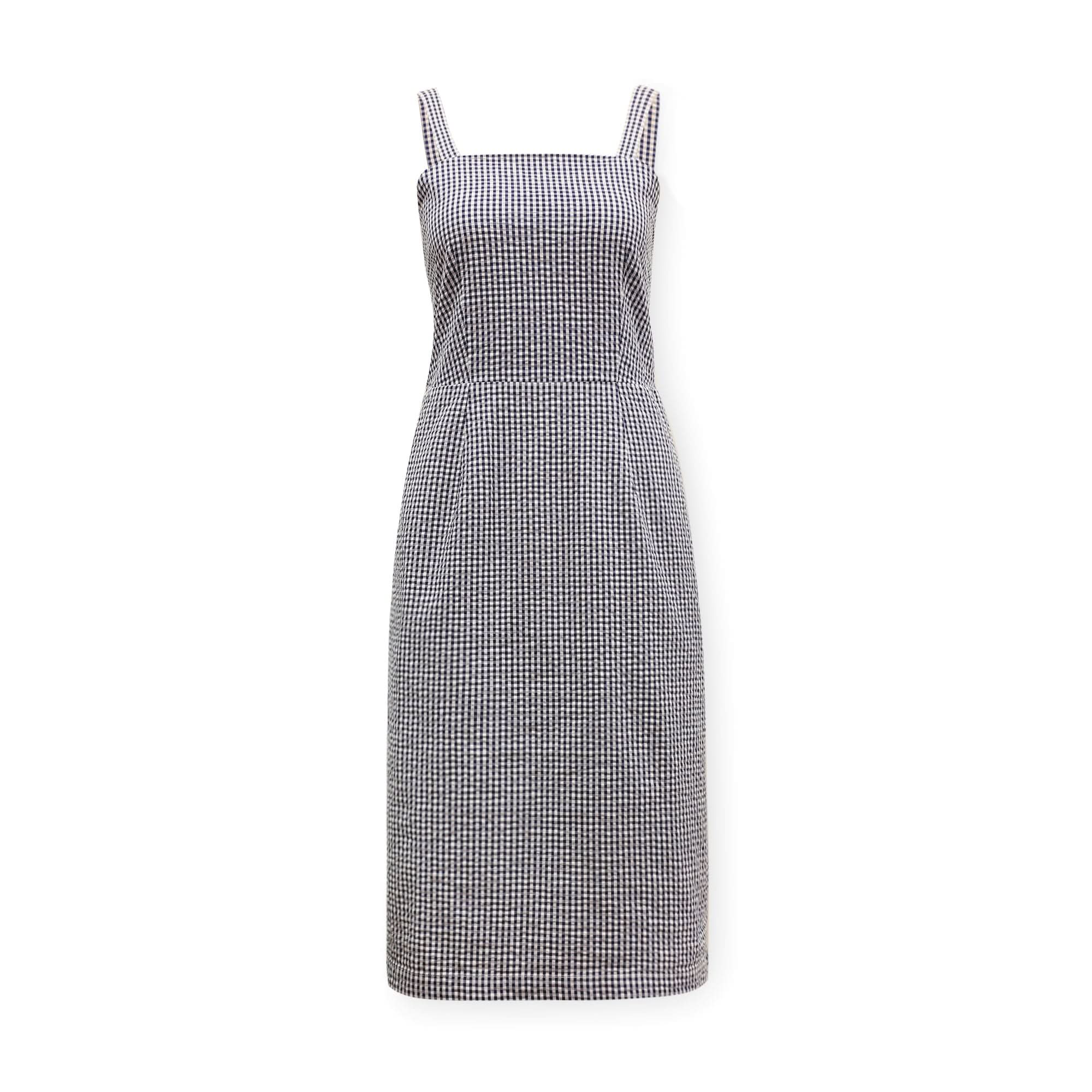 Organic Cotton Seersucker Midi Sheath Dress