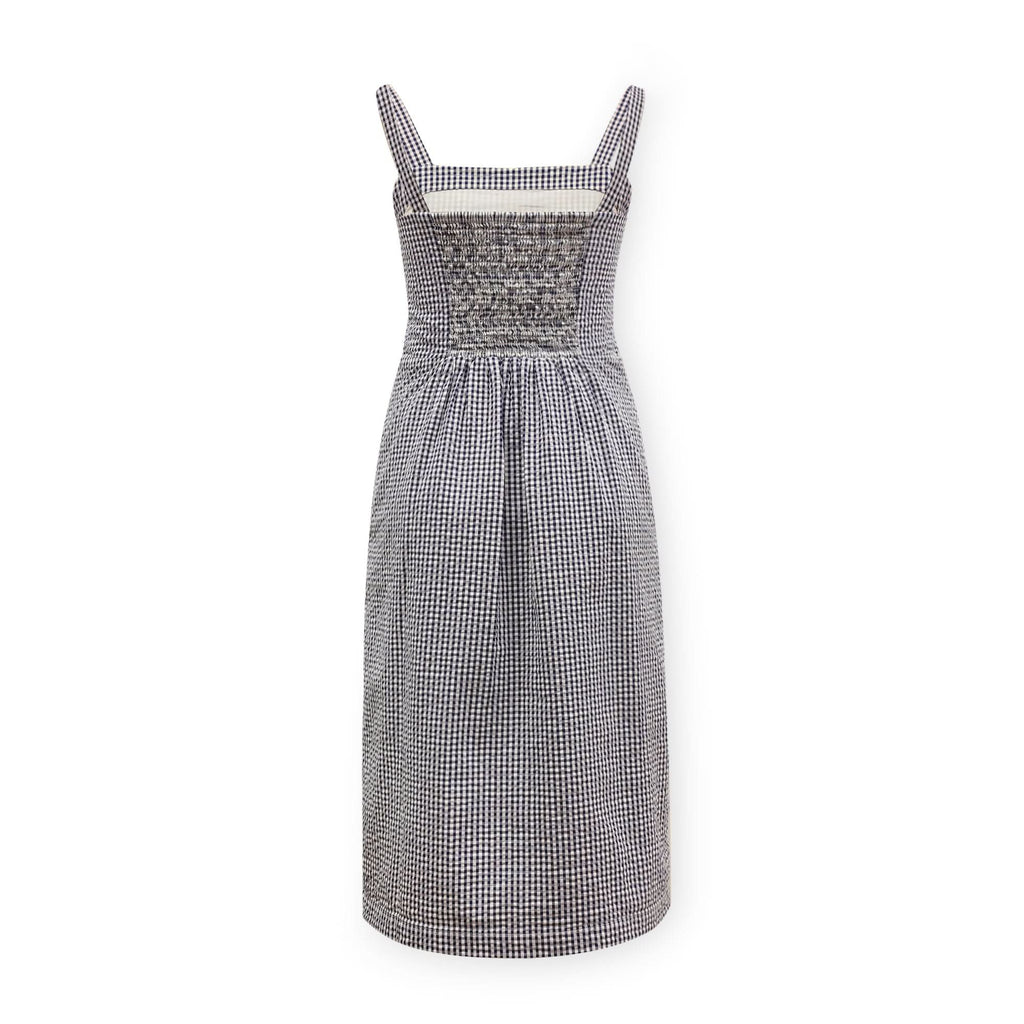 Organic Cotton Seersucker Midi Sheath Dress
