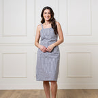 Organic Cotton Seersucker Midi Sheath Dress
