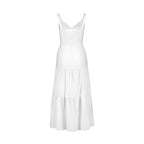 Organic Linen Blend Tiered Wrap Dress