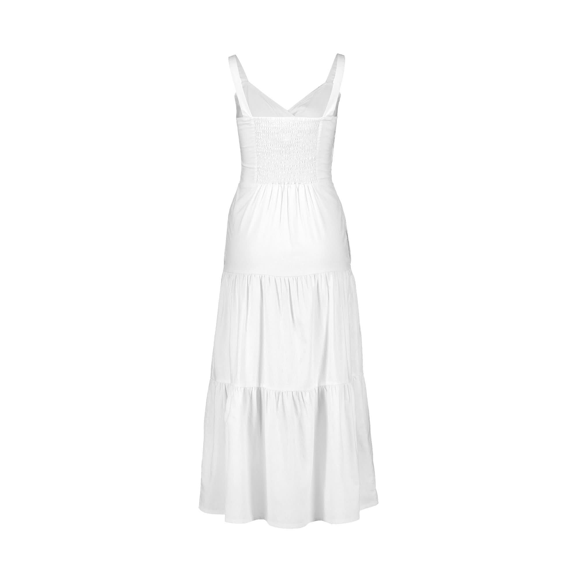 Organic Linen Blend Tiered Wrap Dress