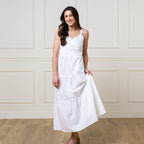 Organic Linen Blend Tiered Wrap Dress