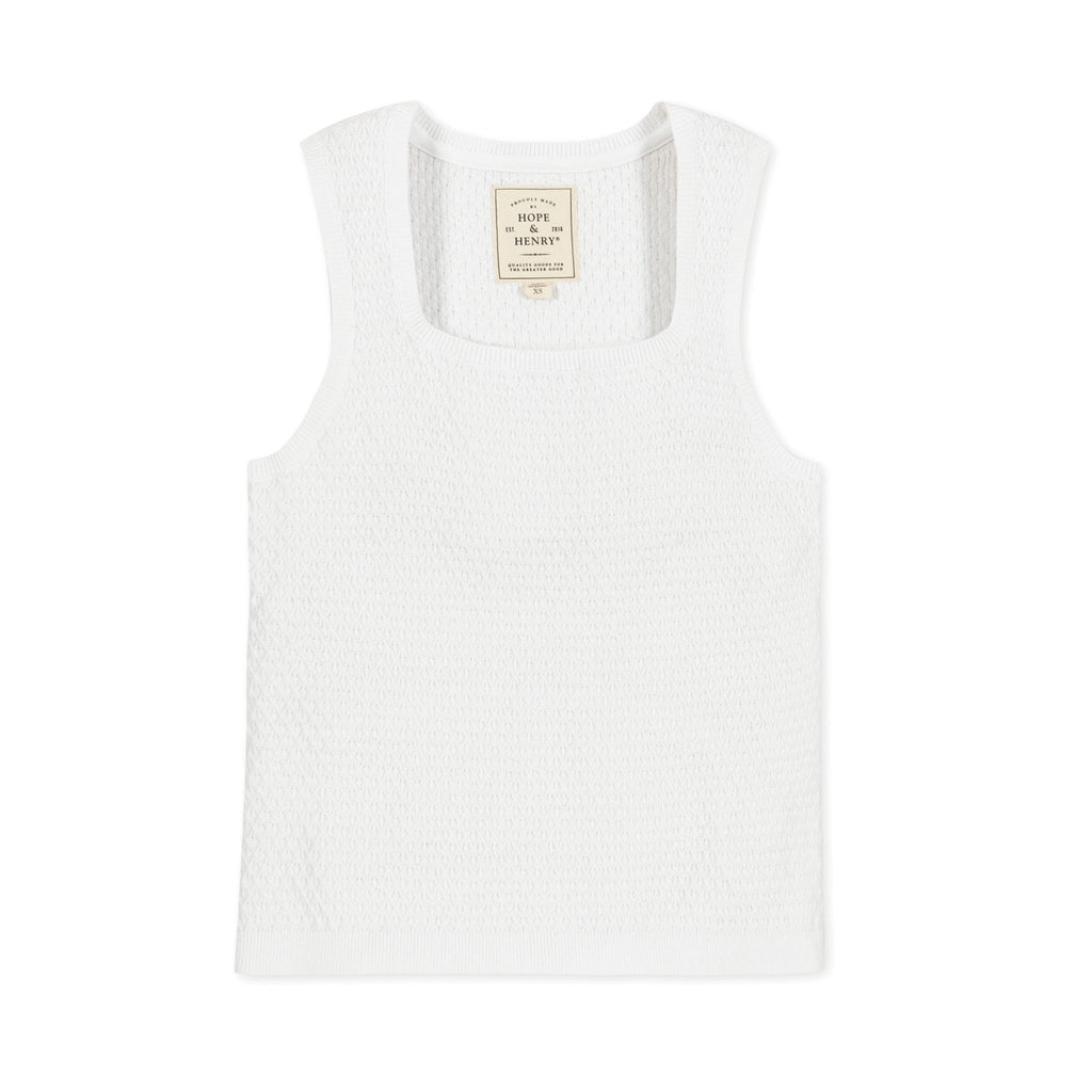 Organic Cotton Diamond Stitch Sweater Tank