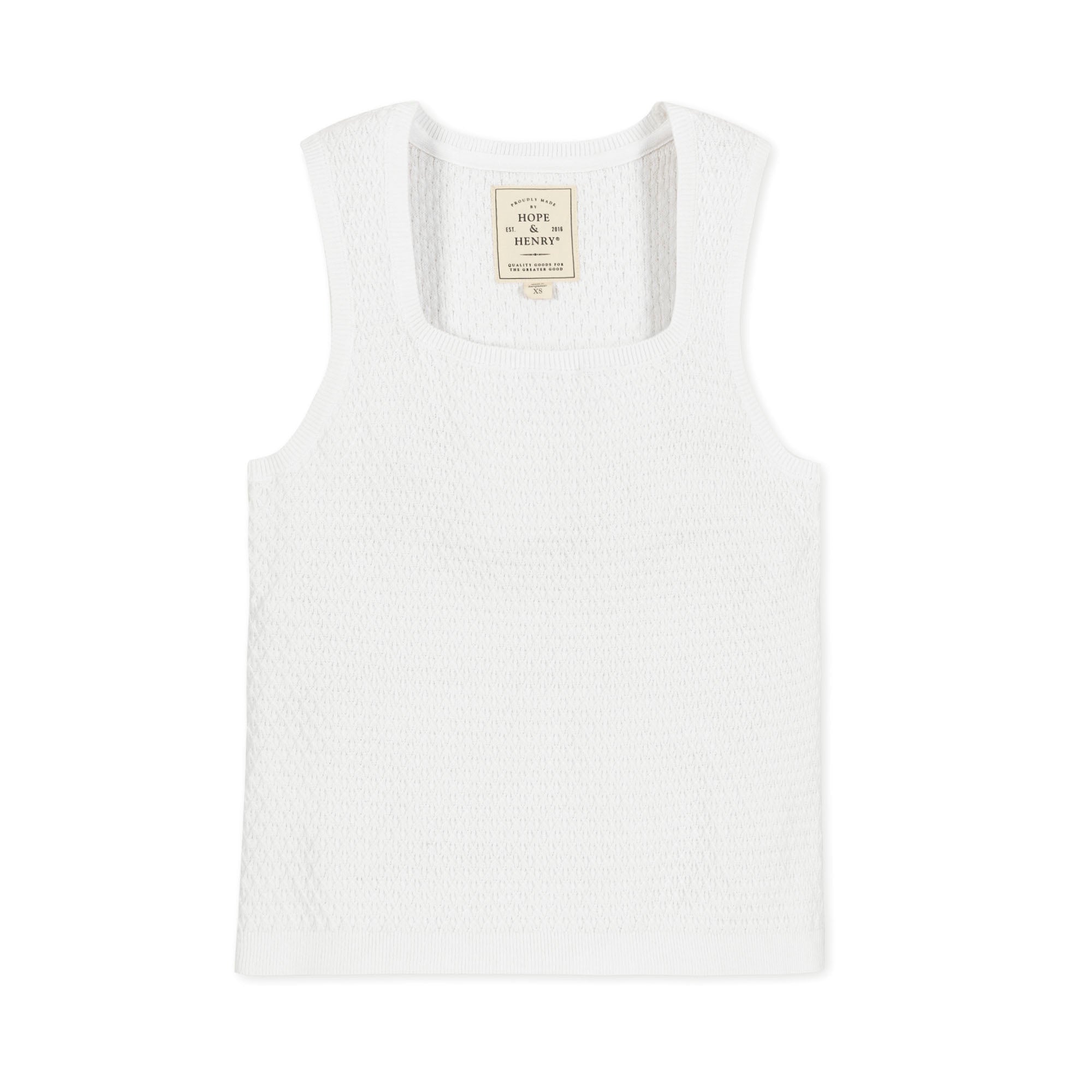 Organic Cotton Diamond Stitch Sweater Tank