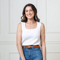 Organic Cotton Diamond Stitch Sweater Tank