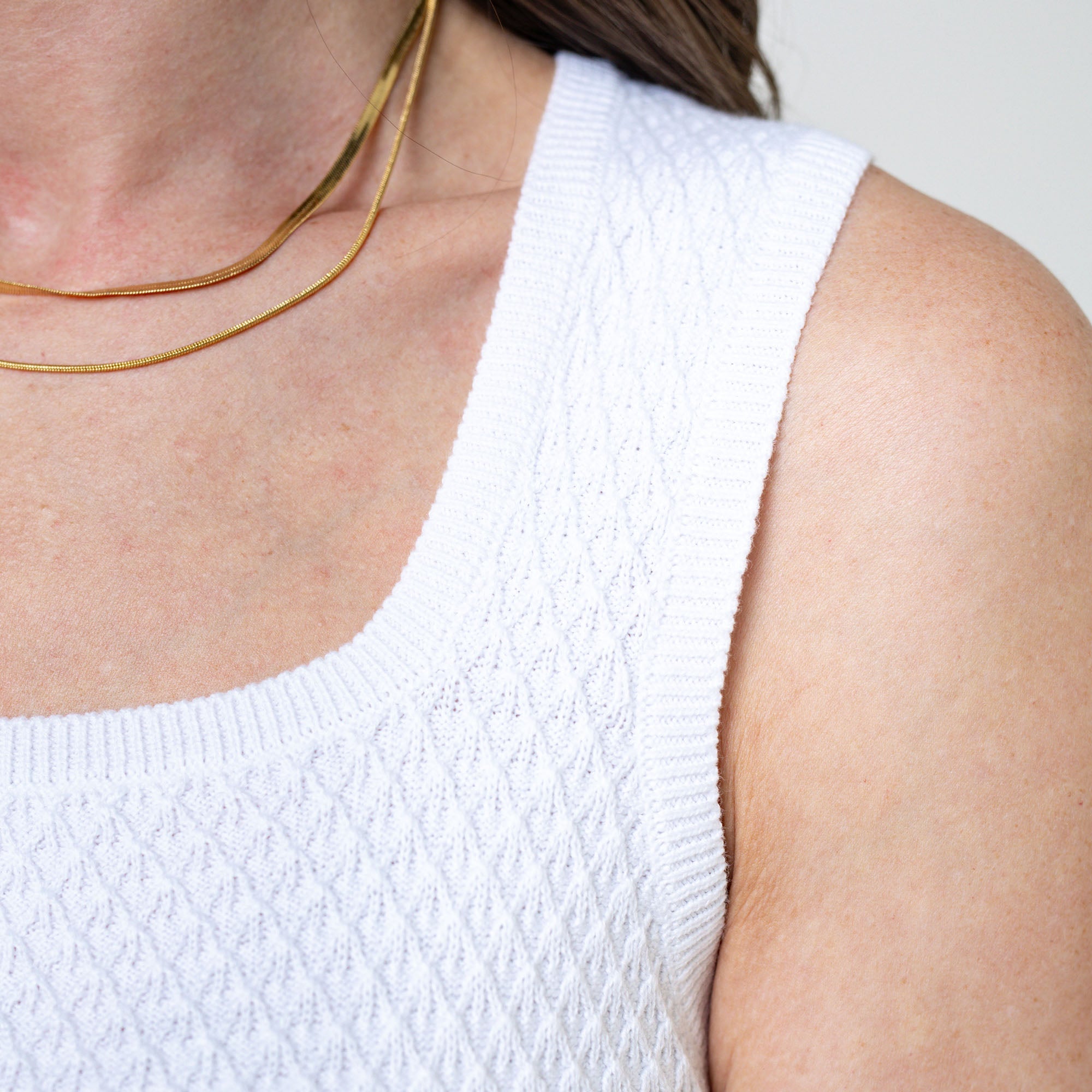 Organic Cotton Diamond Stitch Sweater Tank