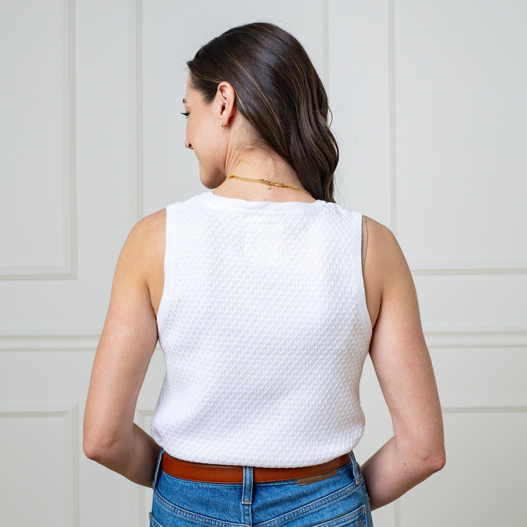 Organic Cotton Diamond Stitch Sweater Tank