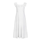 Linen Ruffle Collar Dress