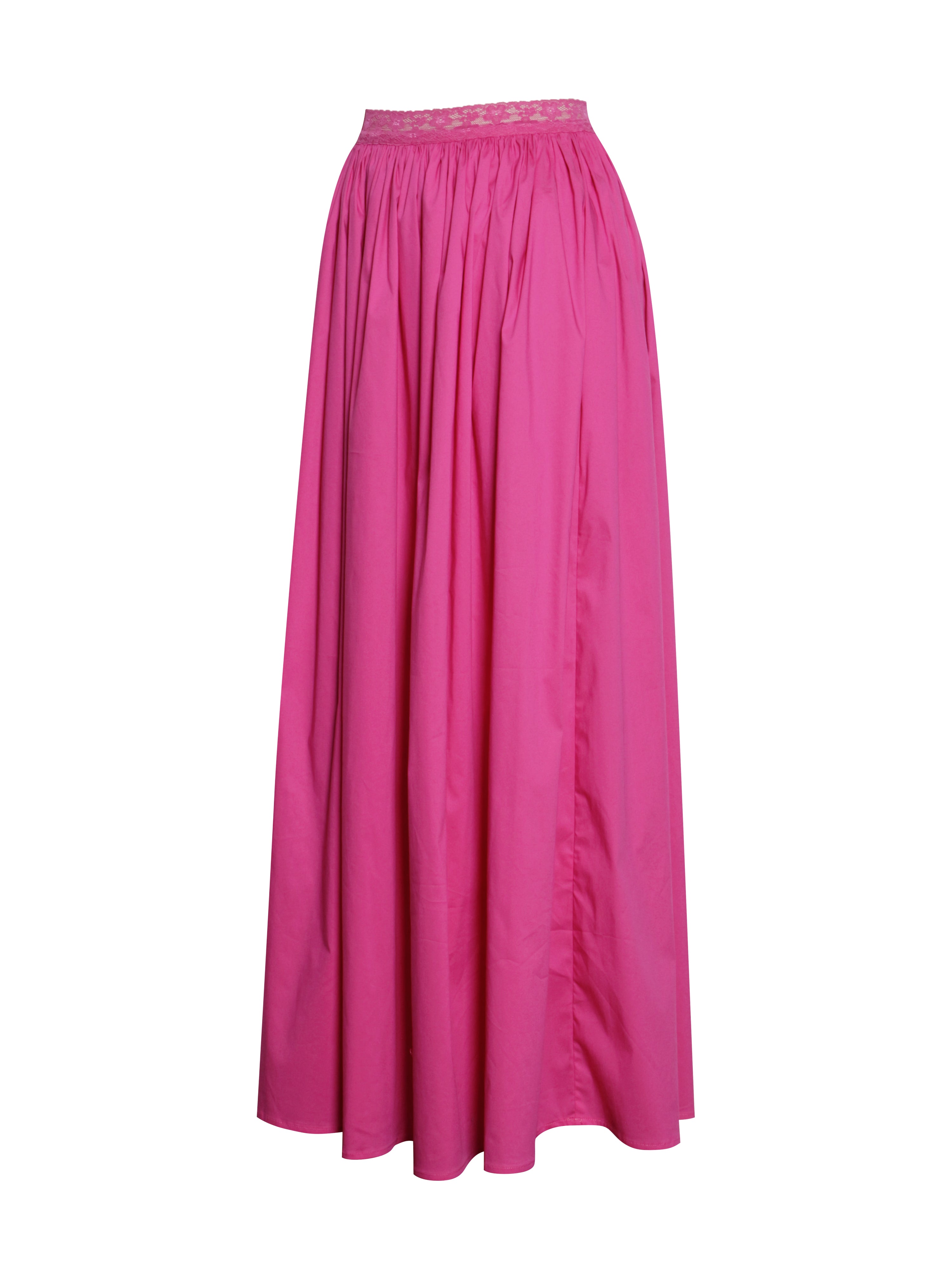 Martha Fuchsia Cotton Poplin Maxi Skirt