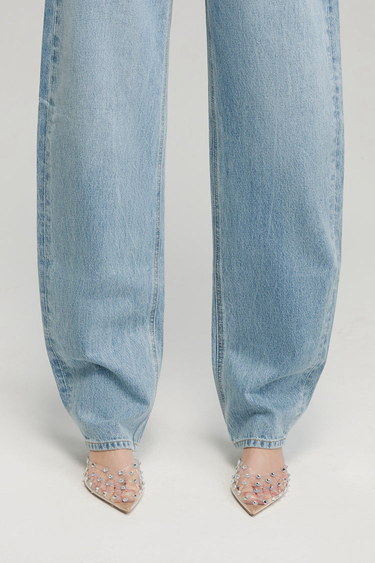 High-Rise Wide Leg Denim Pants