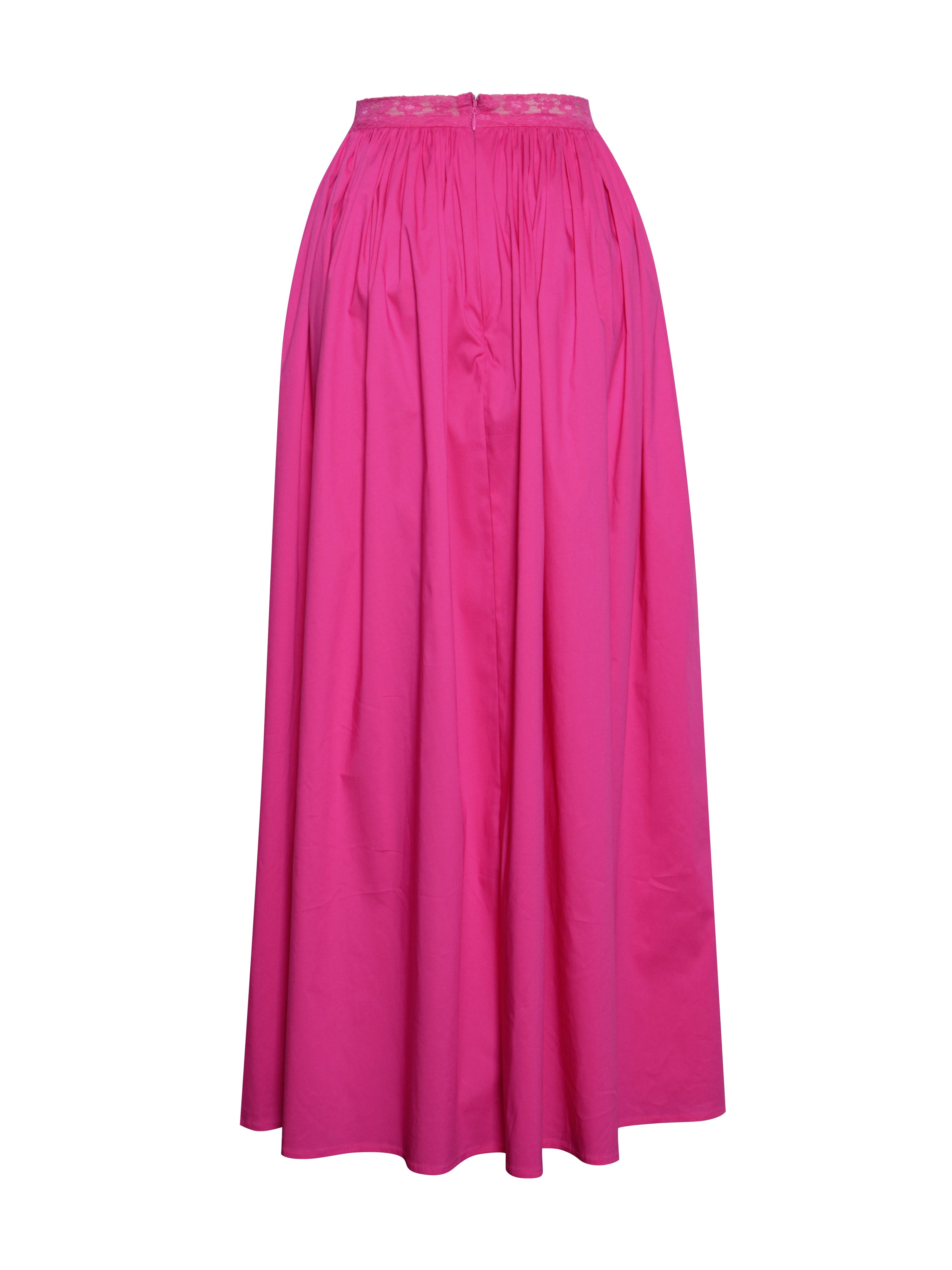 Martha Fuchsia Cotton Poplin Maxi Skirt