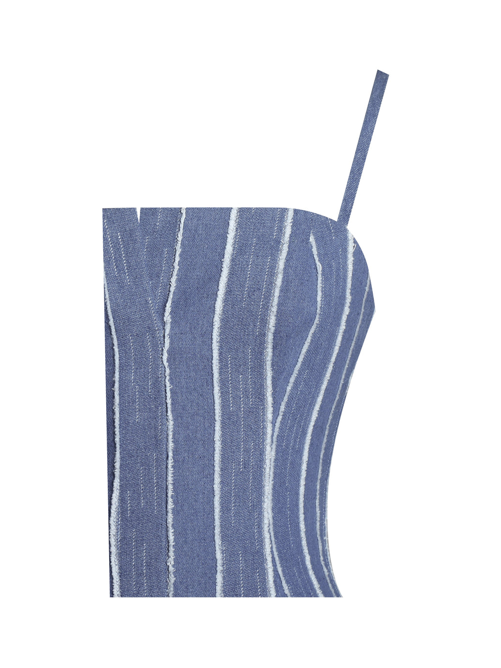 Abygail Stripe Cotton Denim Maxi Dress
