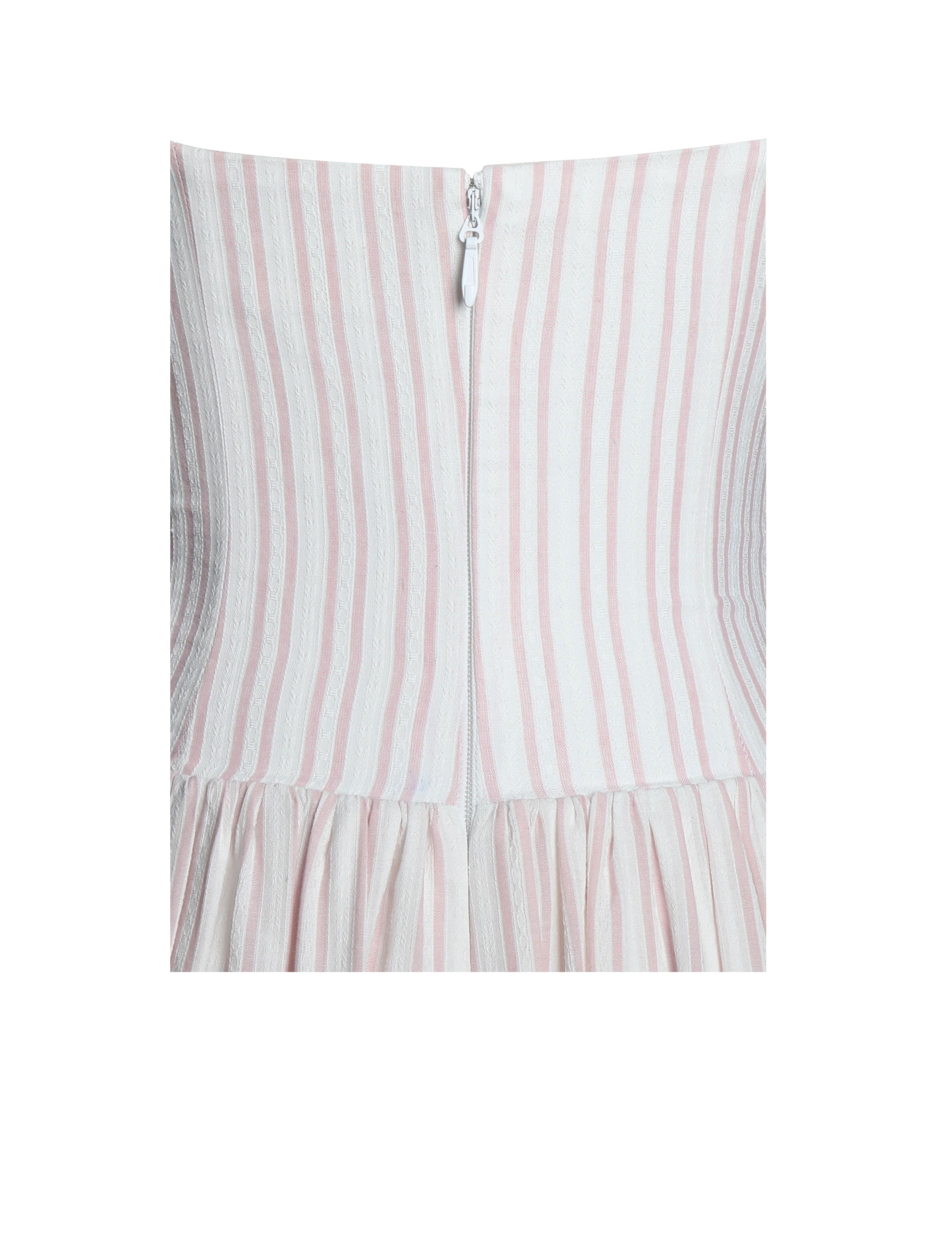 Zania Pink Stripe Ruched Midi Dress