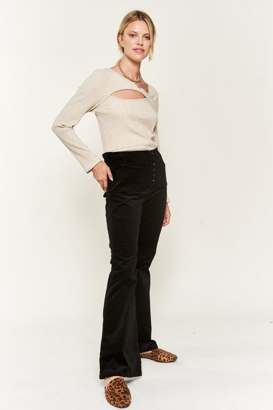 High-Waist Corduroy Flare Pants