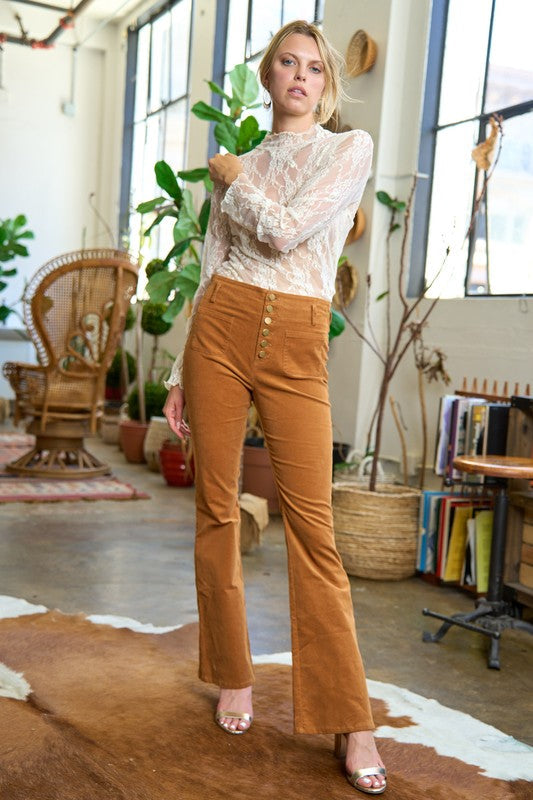 High-Waist Corduroy Flare Pants