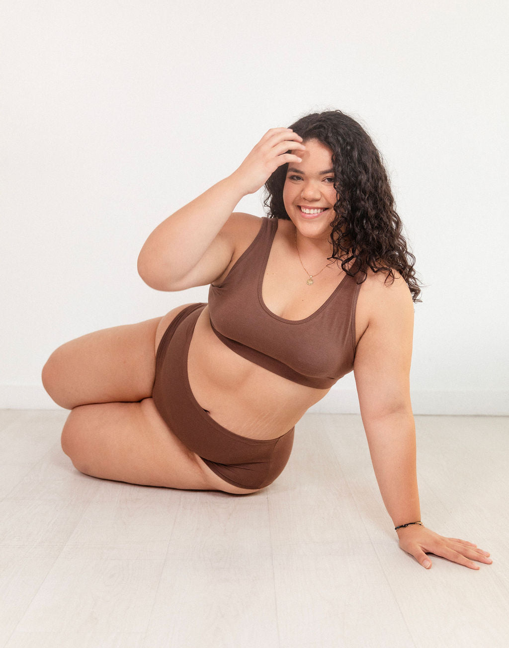 Cocoa Scoop Cotton Bralette