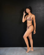 Cocoa Triangle Cotton Bralette