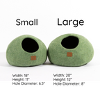 Premium Felted Wool Cat Cave Bed — Stone Gray