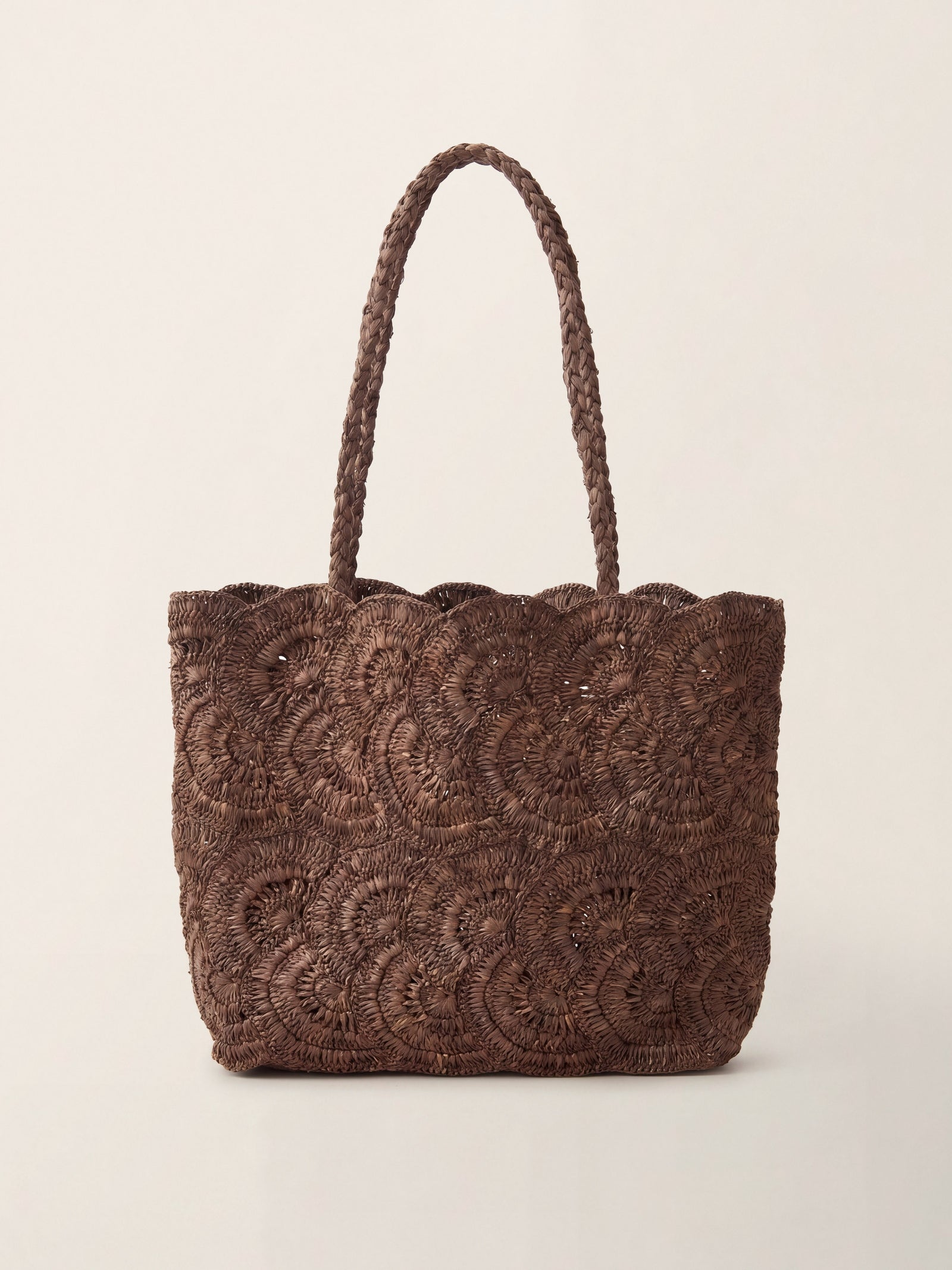 Cocoa Bloom Handwoven Raffia Tote