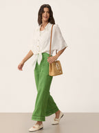 Mini Raffia Drawstring Crossbody