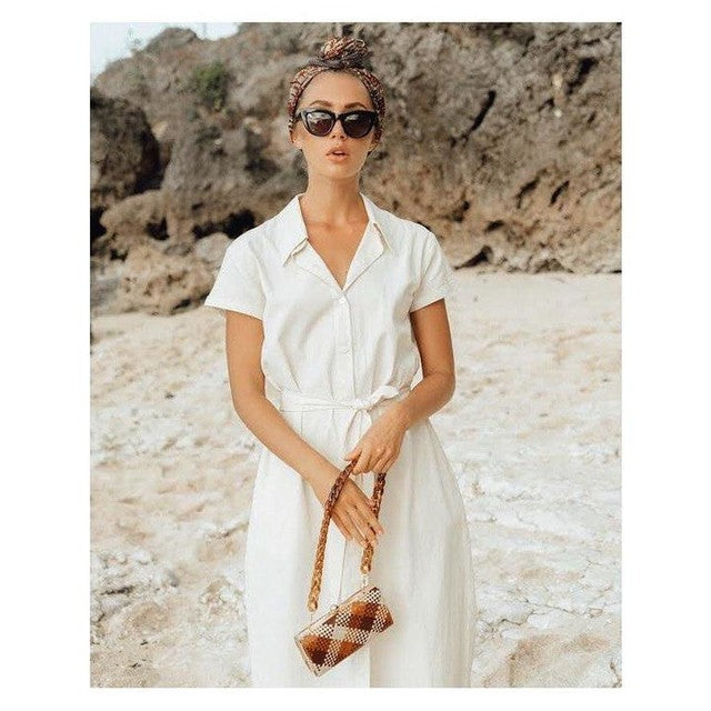 The Arya Safari Midi Shirt Dress