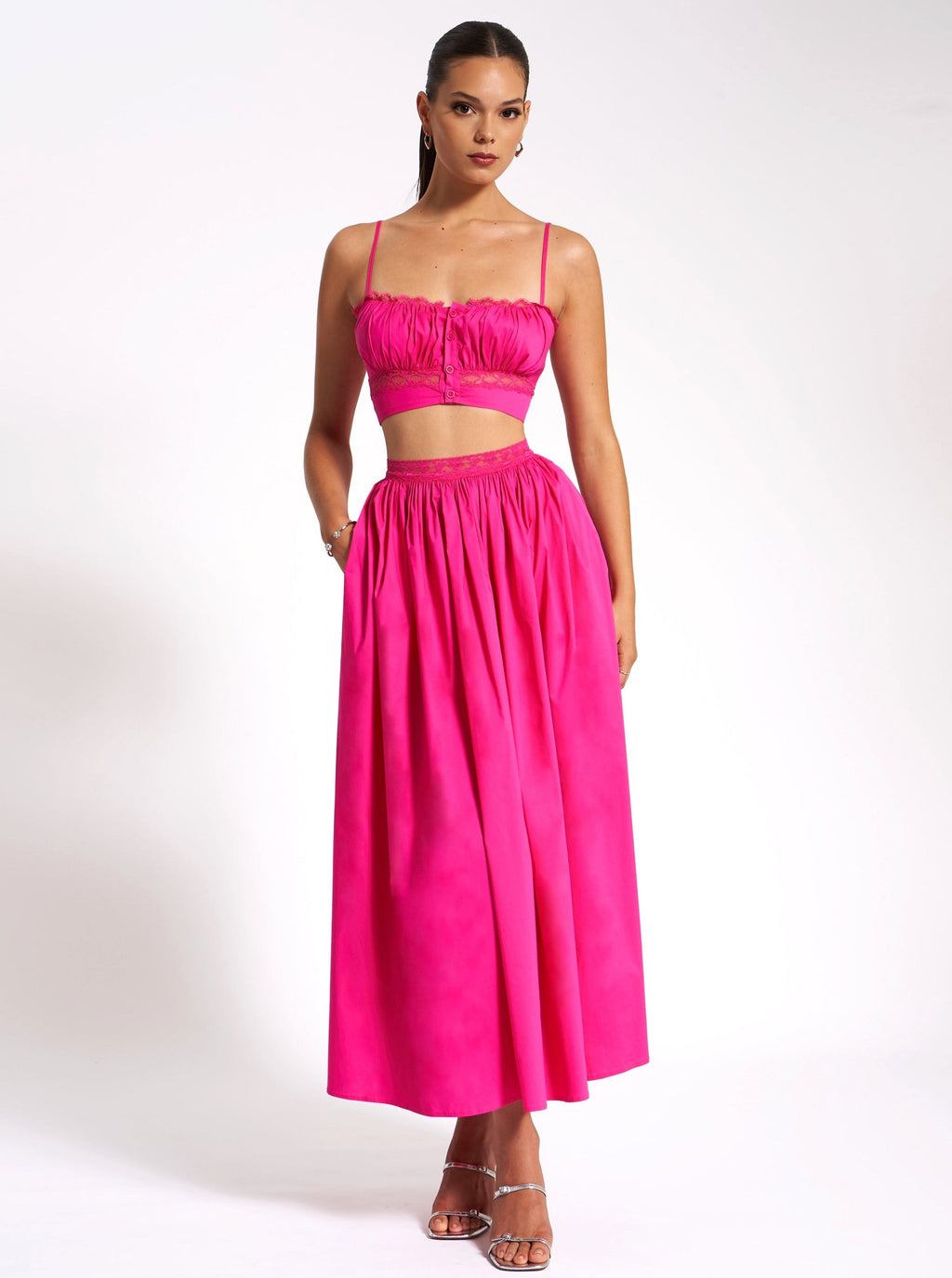 Maya Fuchsia Cotton Poplin Top