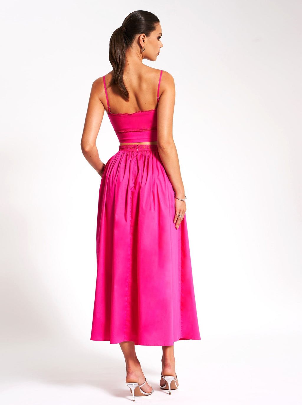 Martha Fuchsia Cotton Poplin Maxi Skirt