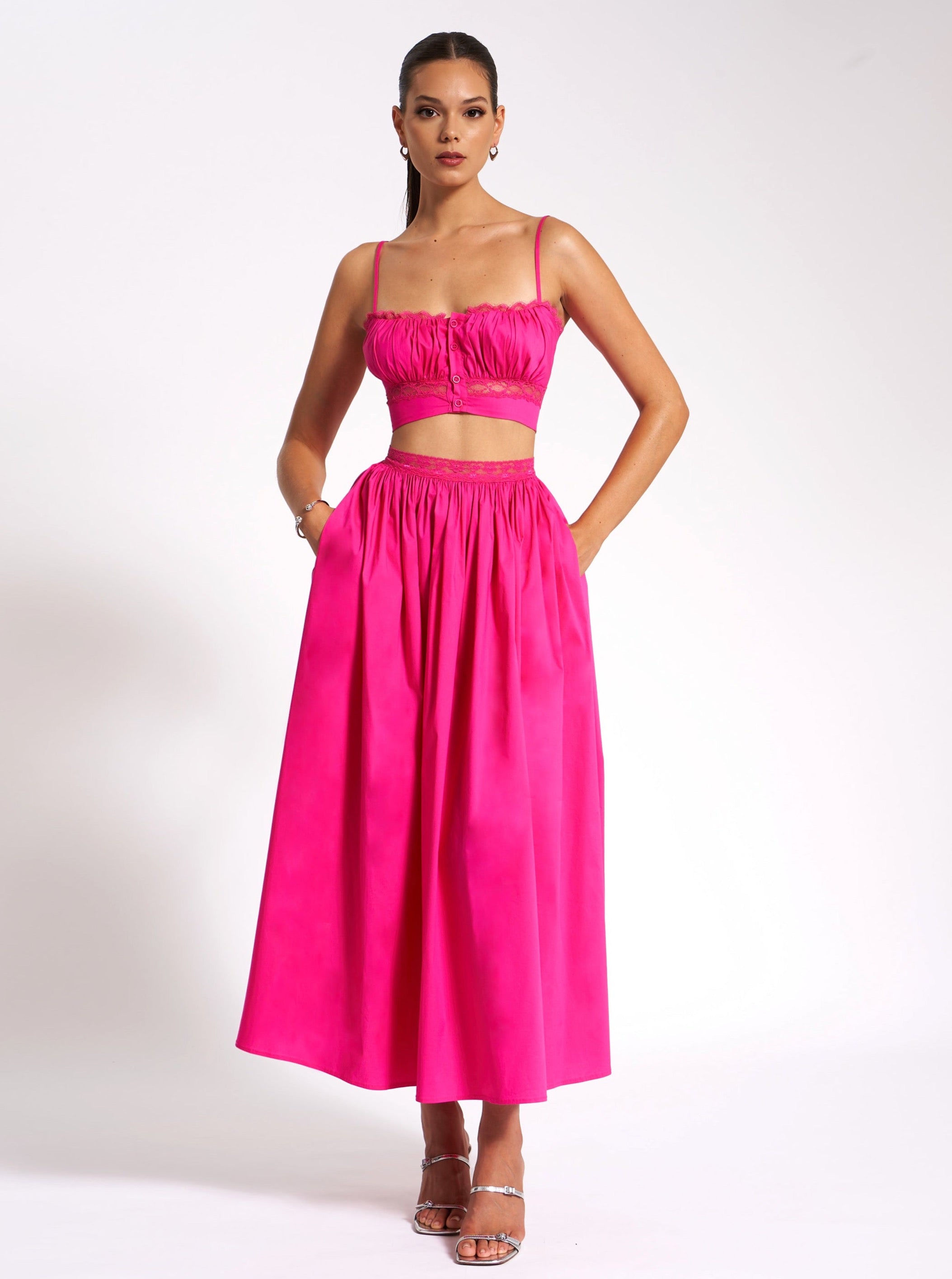 Maya Fuchsia Cotton Poplin Top