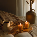 recycled glass votive candle holder for beeswax candles
